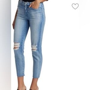 L'AGENCE Light Blue Distressed El Matador French Slim  Skinny Jeans